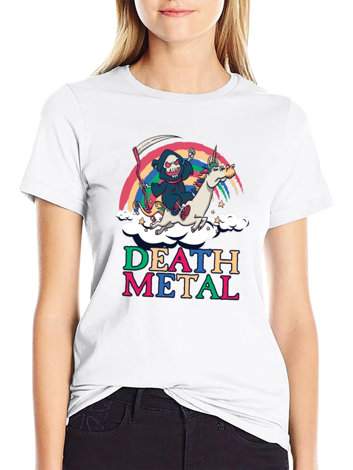 Death Metal Unicorn Graphic Tee