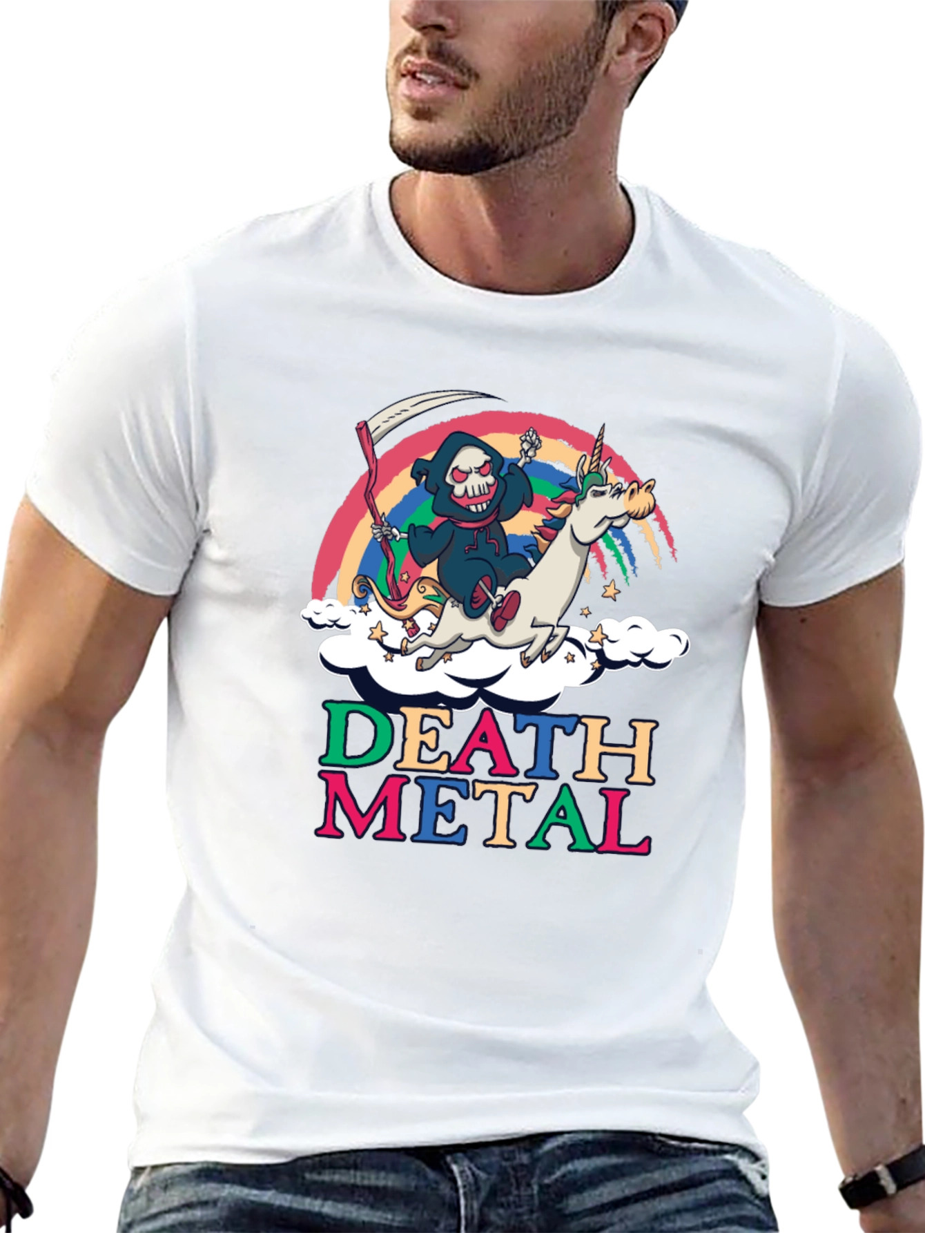 Death Metal Unicorn Graphic Tee