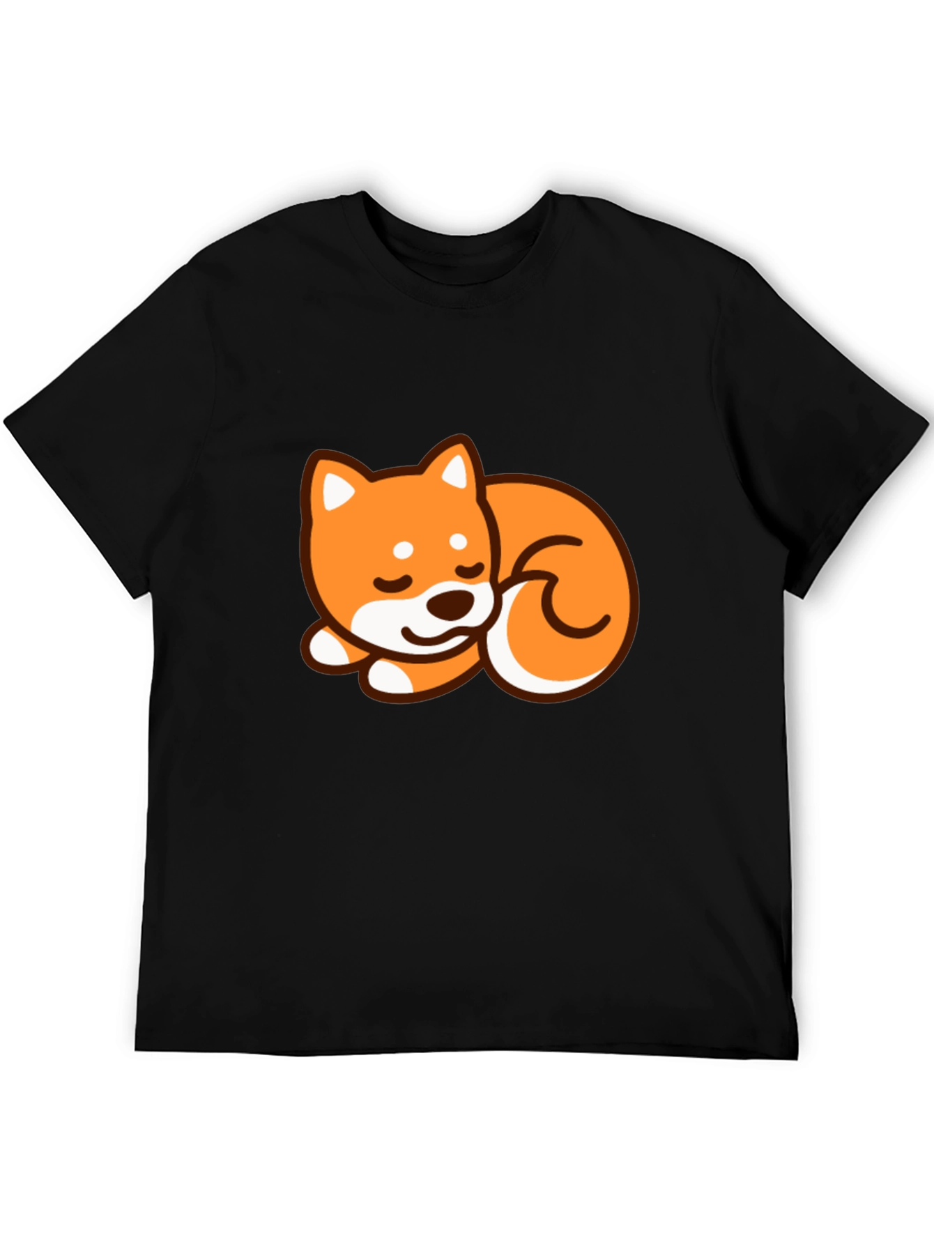 Cute Shiba Inu Dog Graphic T-Shirt - Black