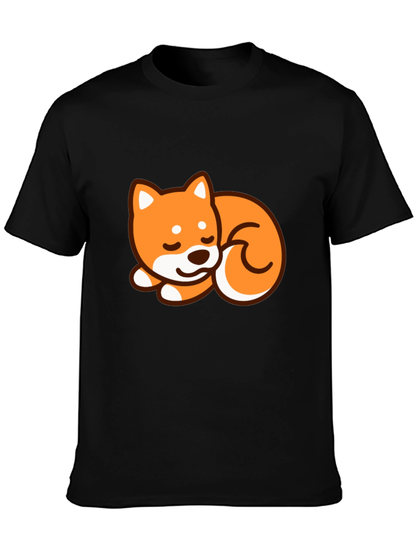 Cute Shiba Inu Dog Graphic T-Shirt - Black