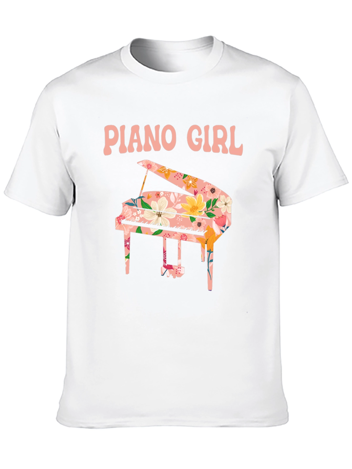 Piano Girl Floral Graphic Tee