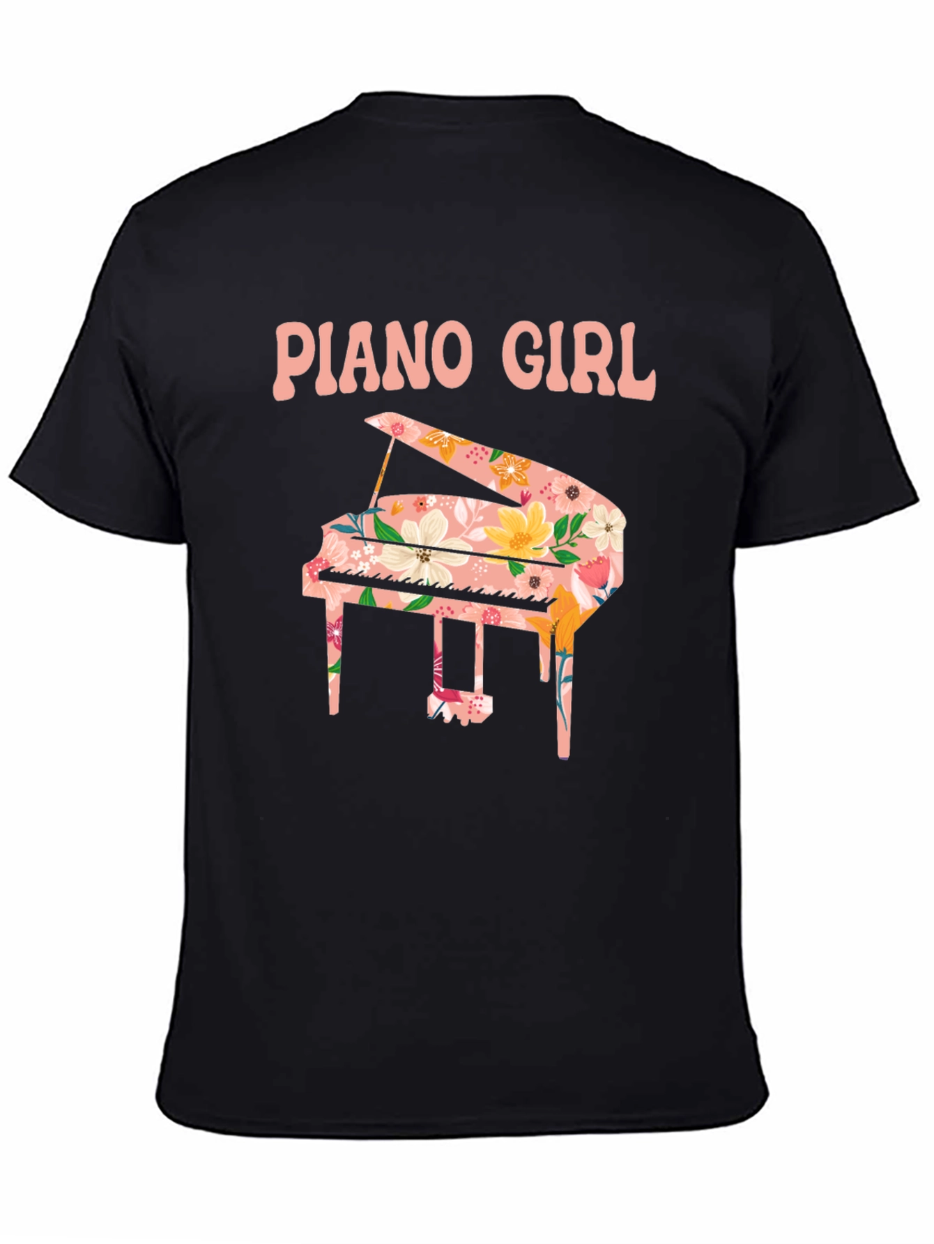 Piano Girl Floral Graphic Tee