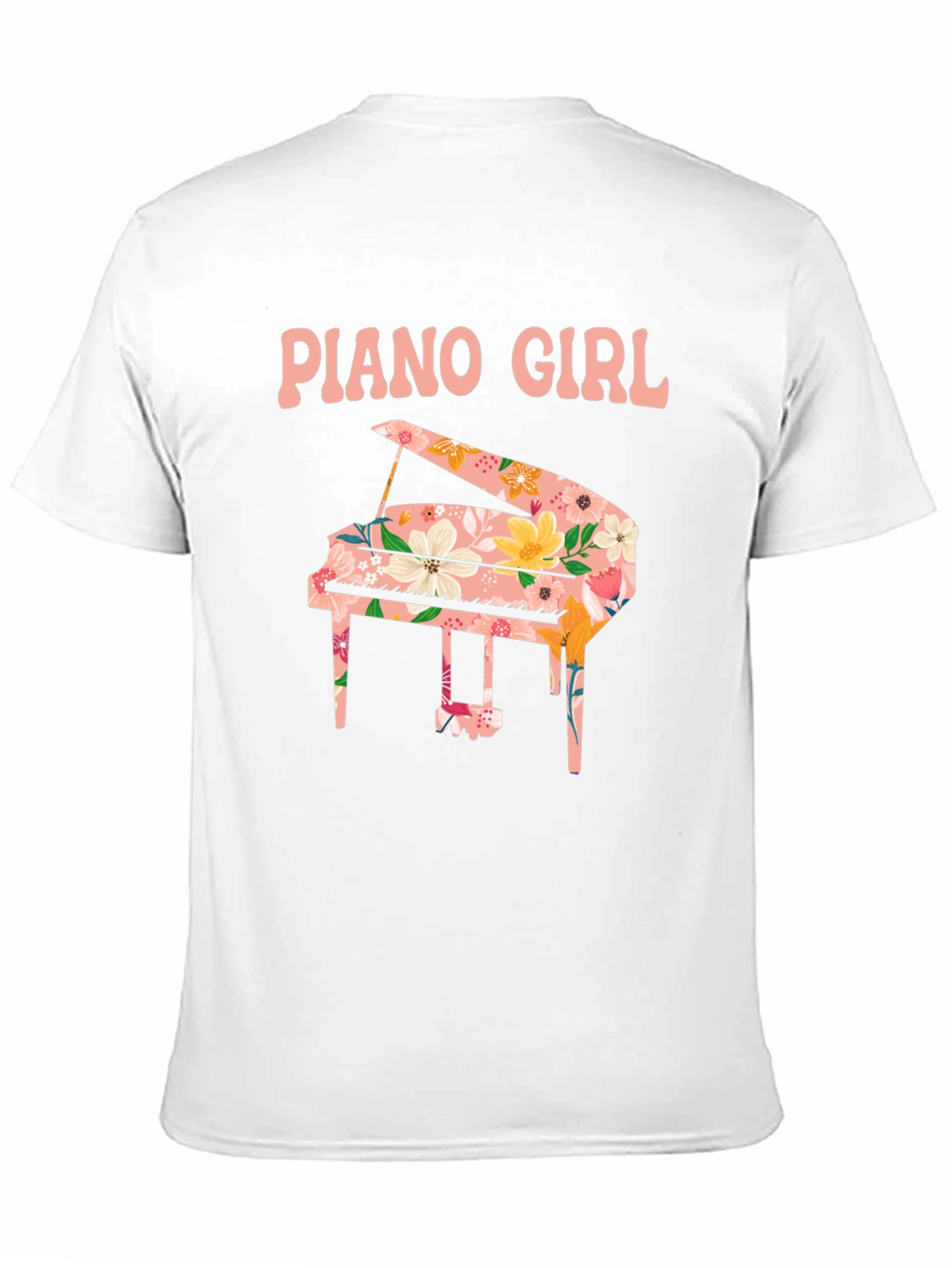 Piano Girl Floral Graphic Tee