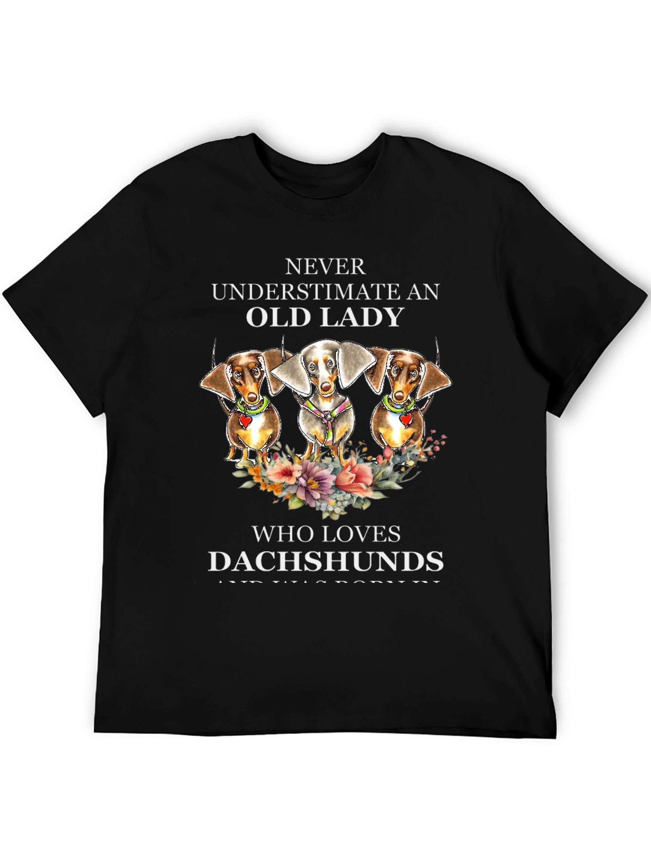 Dachshund Lover T-Shirt - Never Underestimate Old Lady