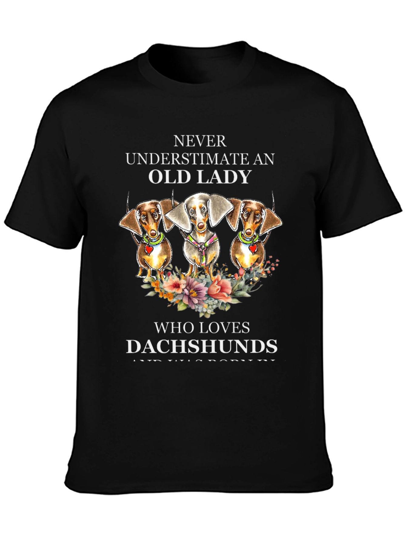 Dachshund Lover T-Shirt - Never Underestimate Old Lady