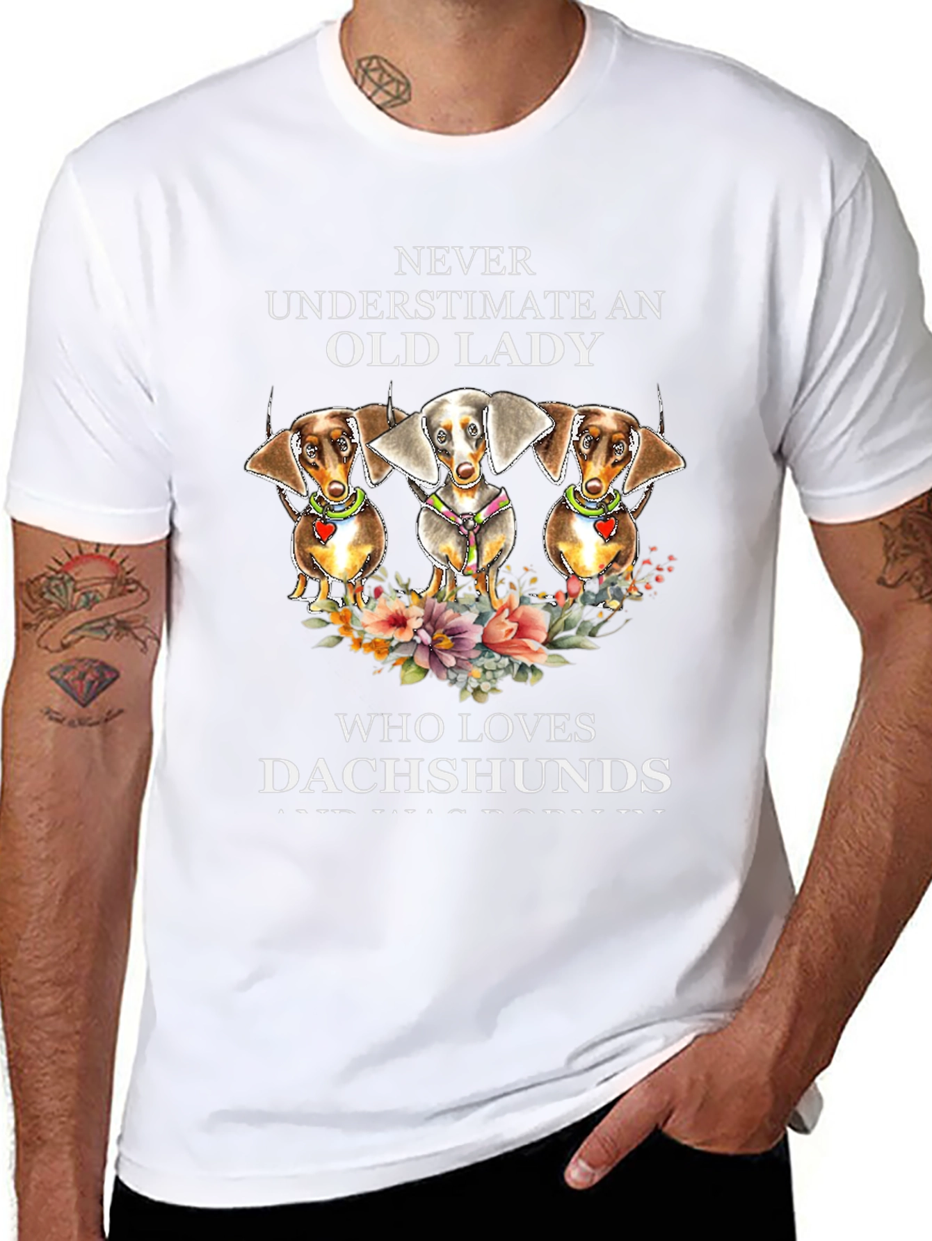 Dachshund Lover T-Shirt - Never Underestimate Old Lady