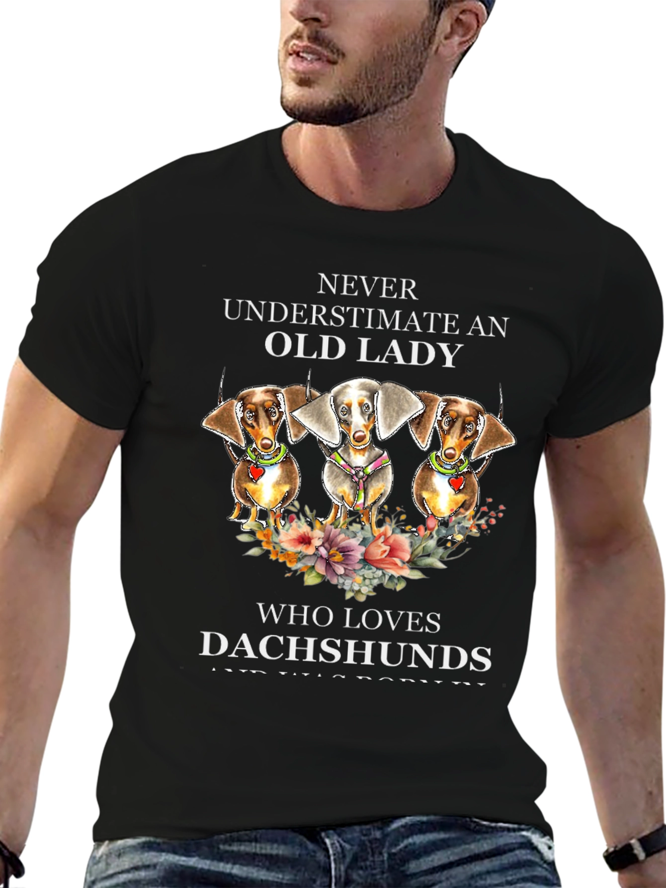 Dachshund Lover T-Shirt - Never Underestimate Old Lady