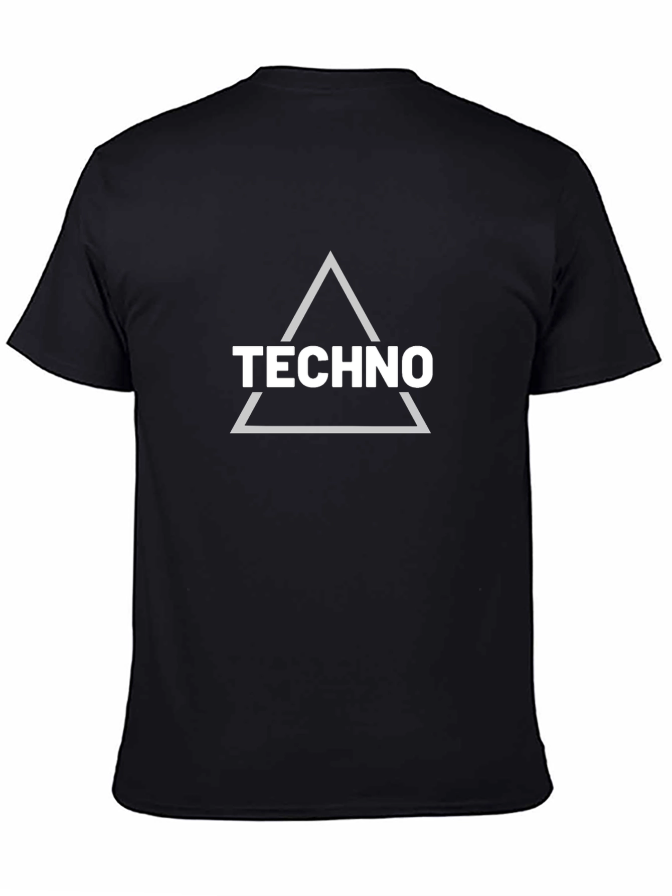 Techno Music Triangle Graphic T-Shirt - Black