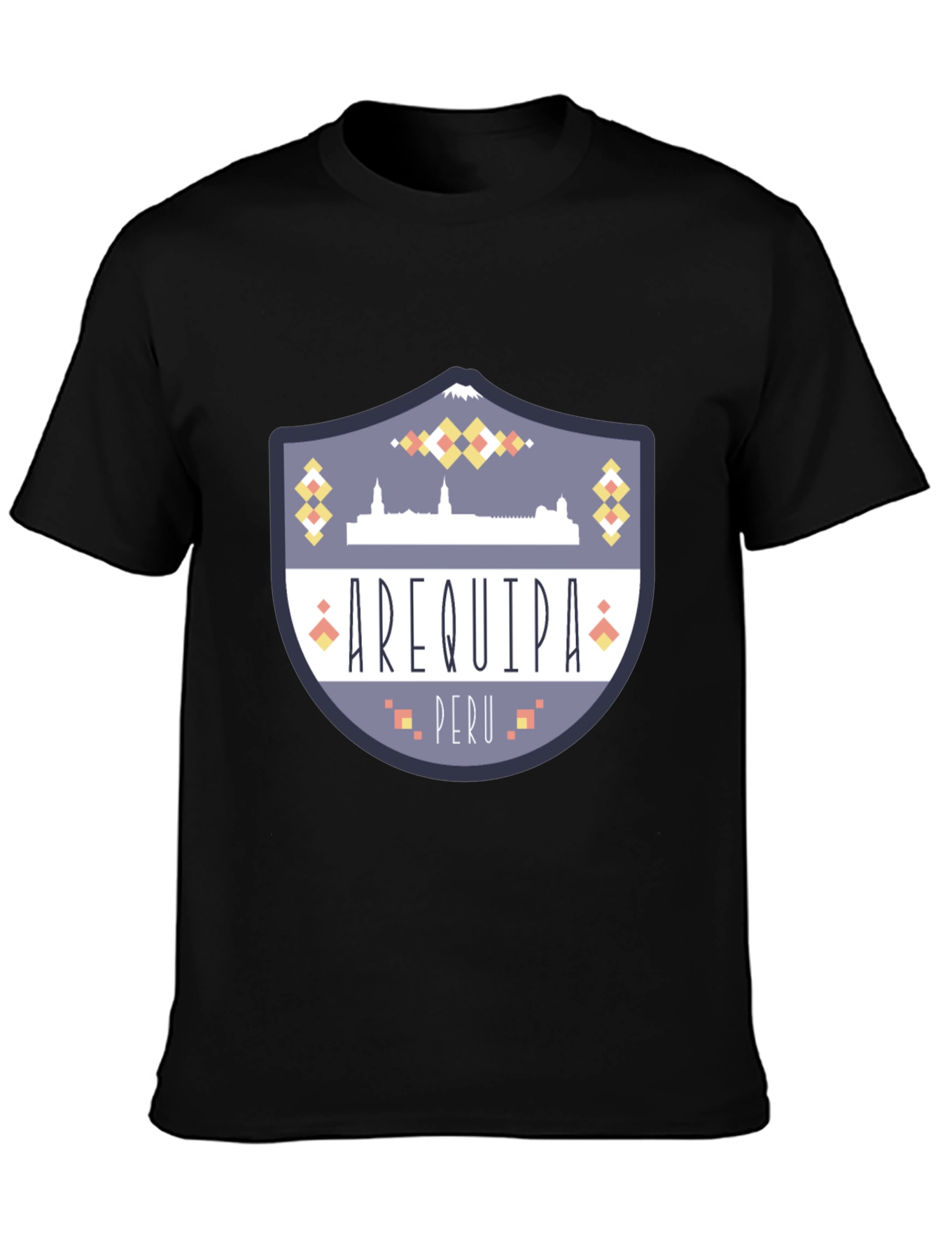 Arequipa Peru Graphic Tee - Black Crew Neck T-Shirt