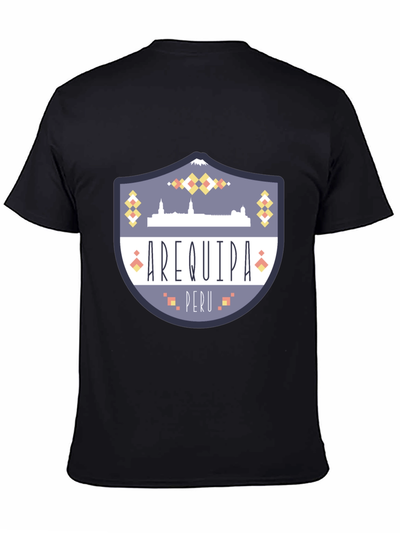 Arequipa Peru Graphic Tee - Black Crew Neck T-Shirt