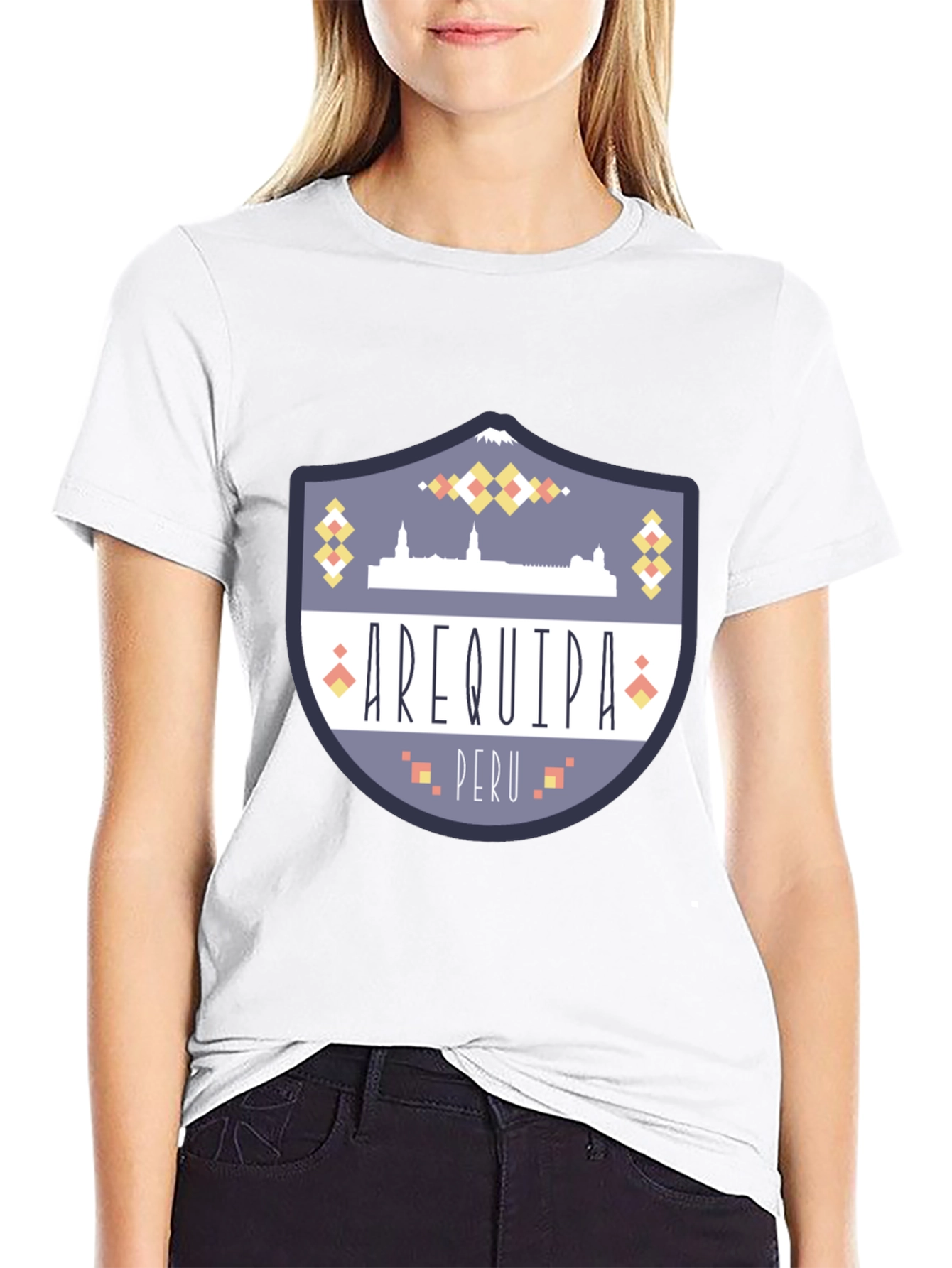 Arequipa Peru Graphic Tee - Black Crew Neck T-Shirt