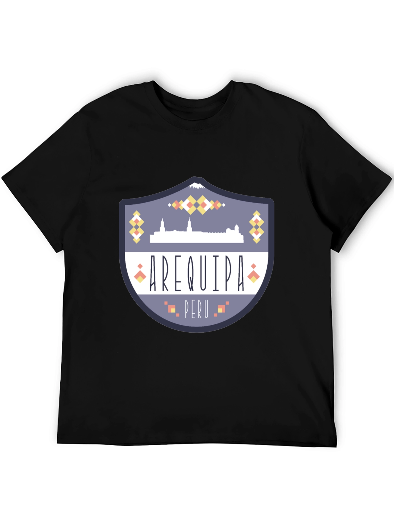 Arequipa Peru Graphic Tee - Black Crew Neck T-Shirt
