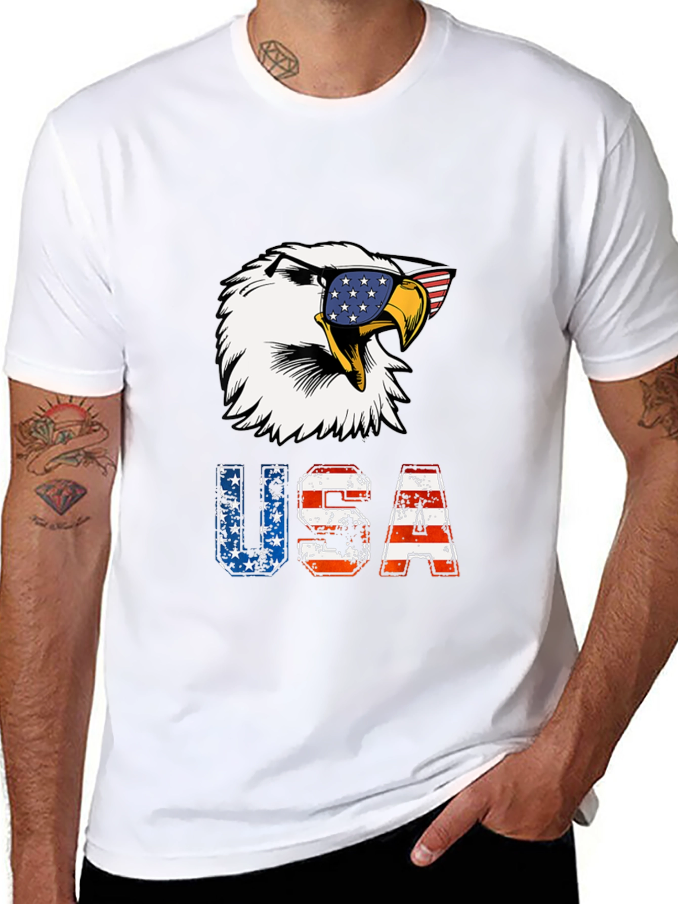 Patriotic Eagle USA Graphic T-Shirt