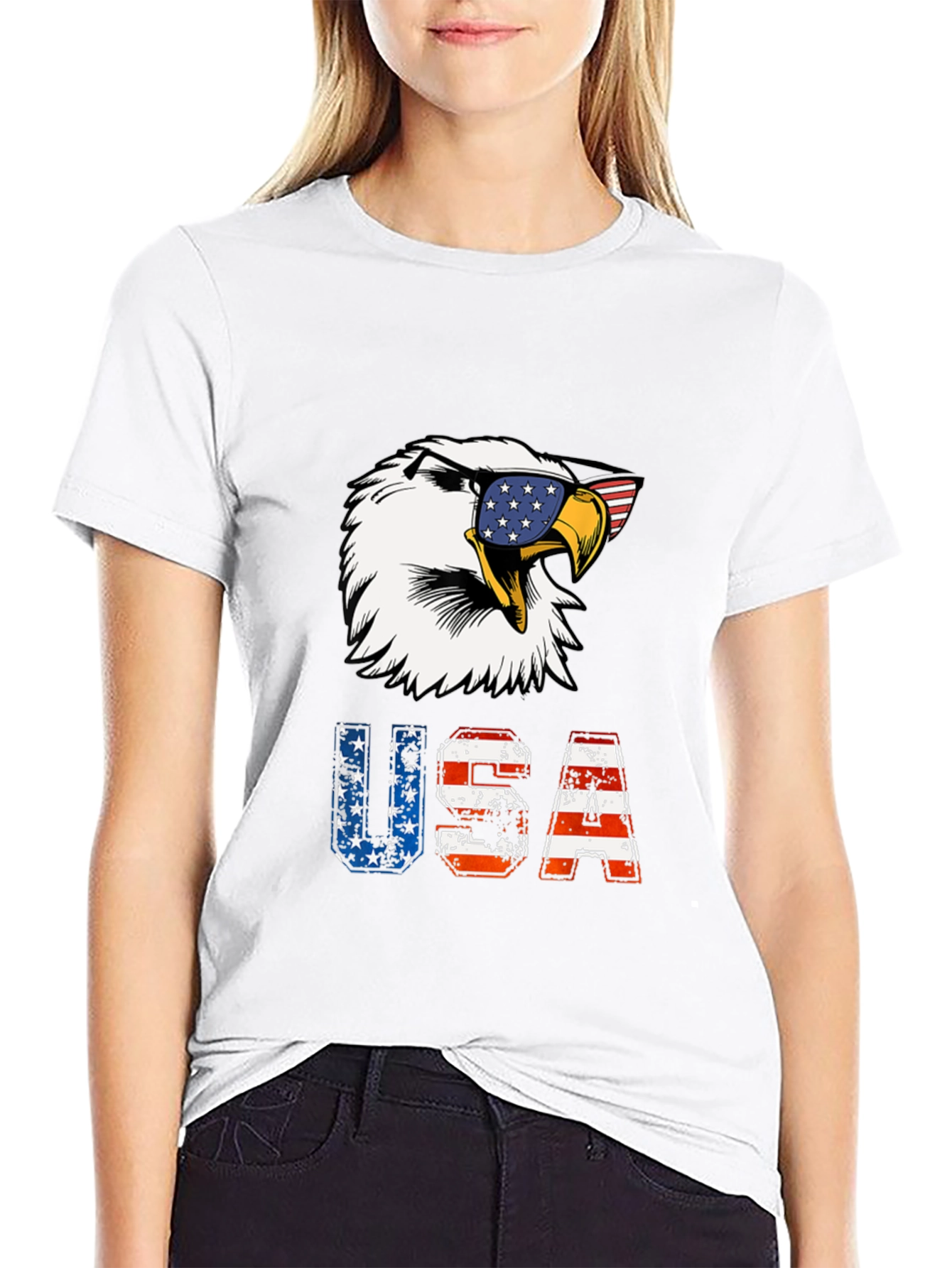 Patriotic Eagle USA Graphic T-Shirt