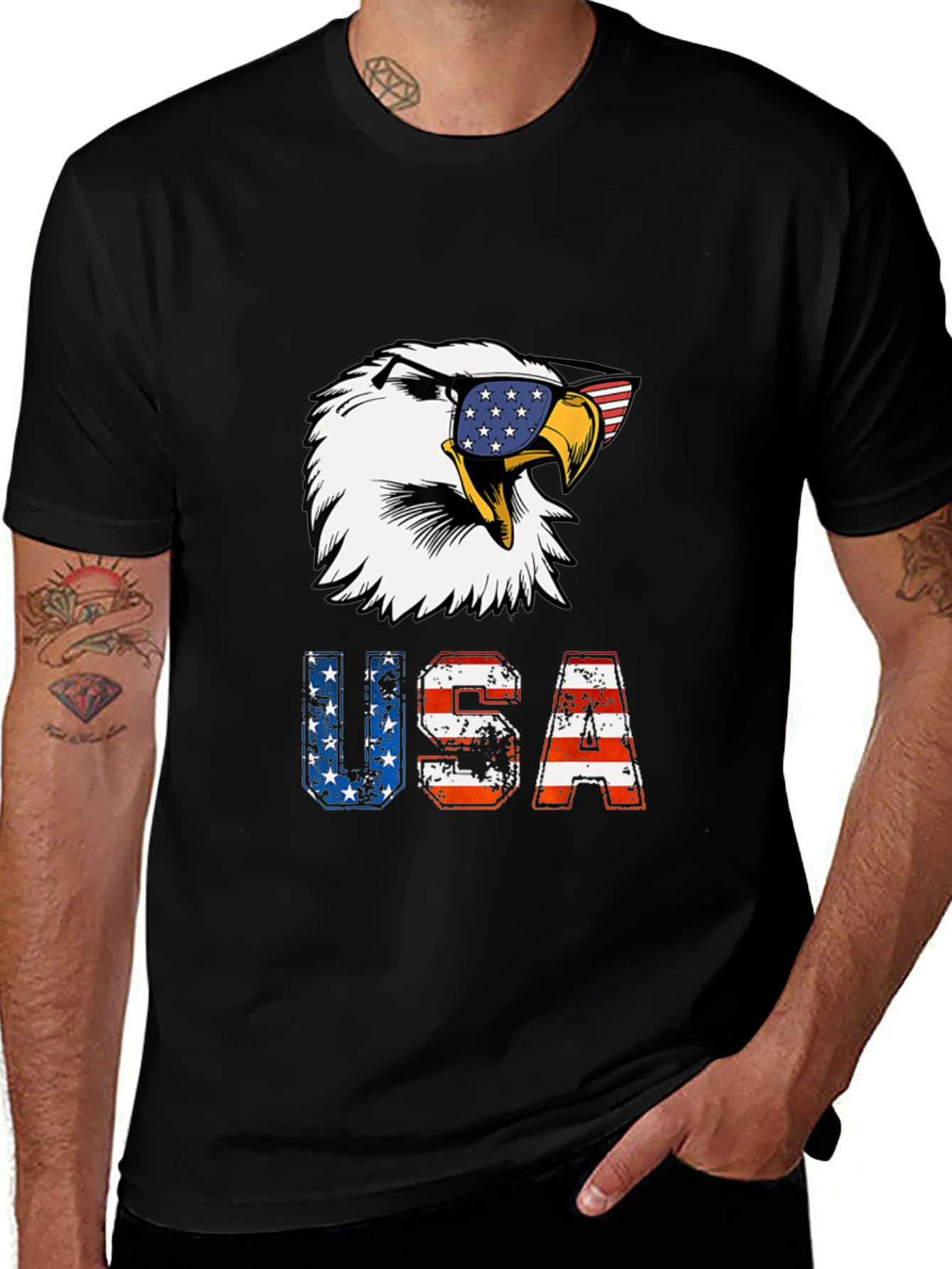 Patriotic Eagle USA Graphic T-Shirt