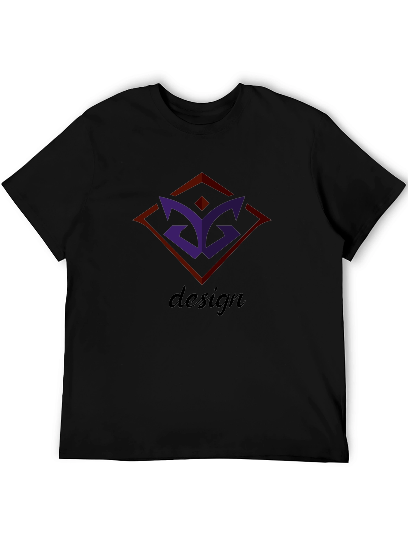 Mens Black Graphic Tee - Modern Design