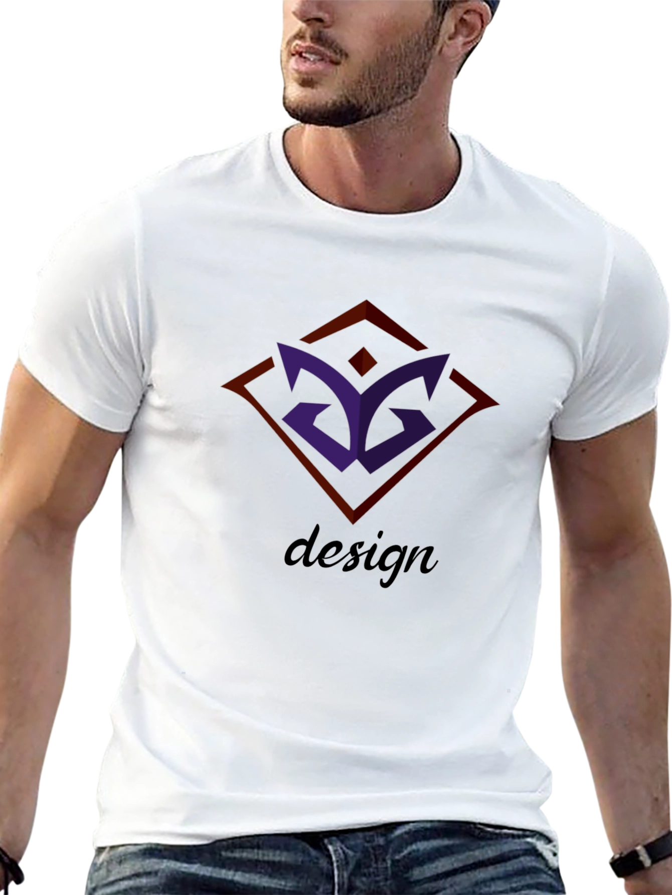 Mens Black Graphic Tee - Modern Design