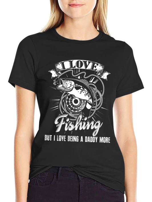 I Love Fishing Daddy T-Shirt - Black Mens