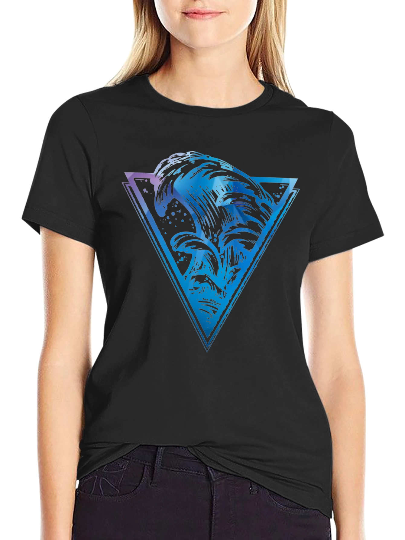 Abstract Wave Triangle Graphic Tee