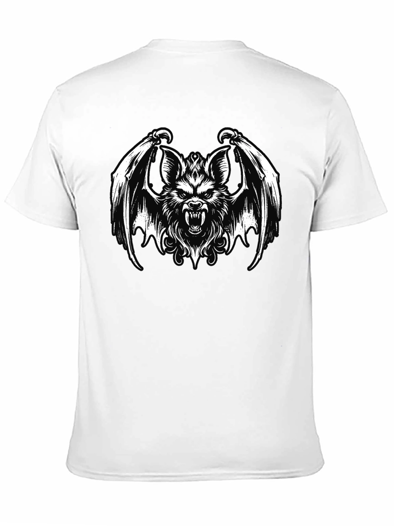 Mens Black T-Shirt - Bat Creature Graphic Tee