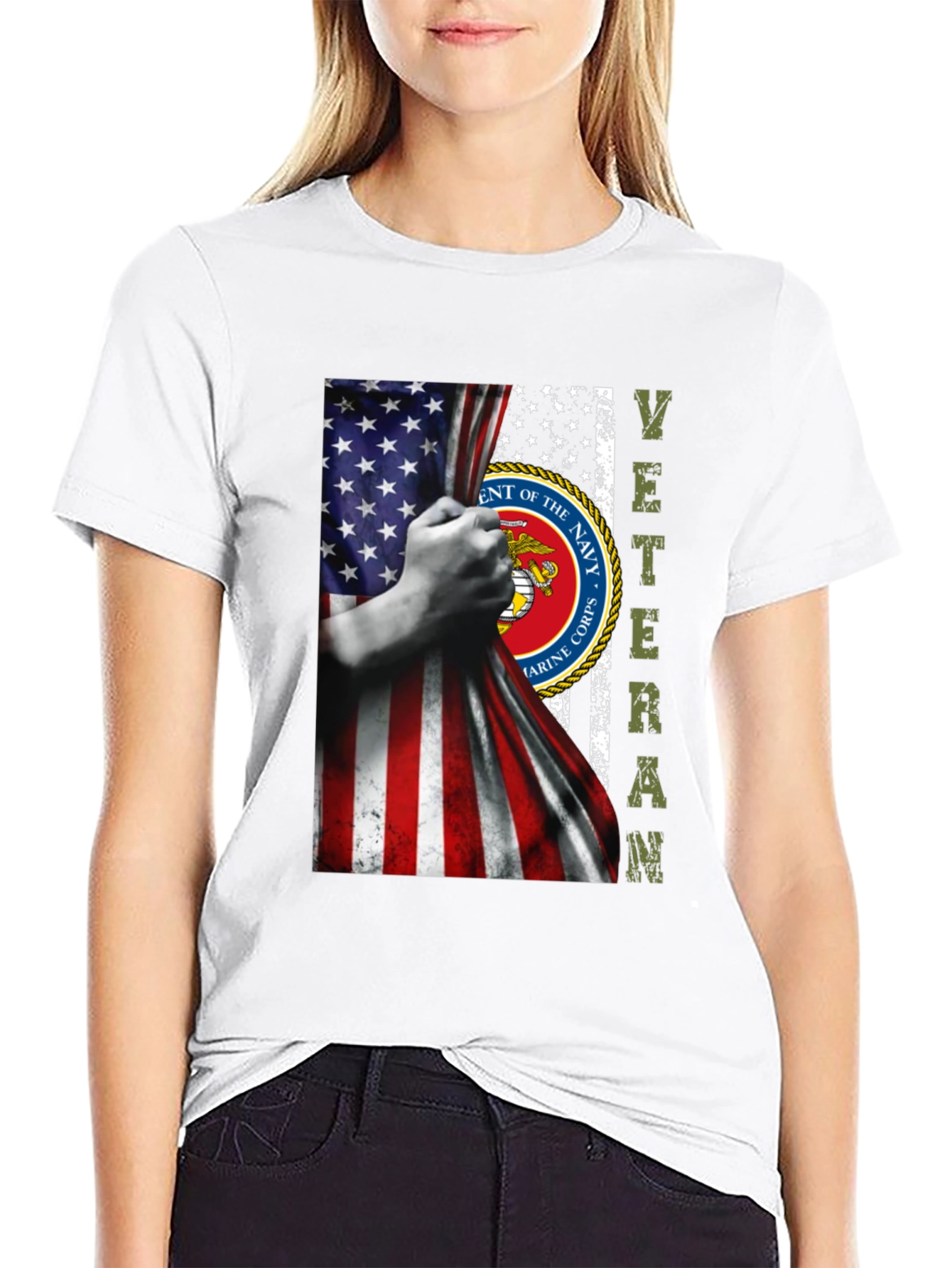 US Marine Corps Veteran Flag T-Shirt