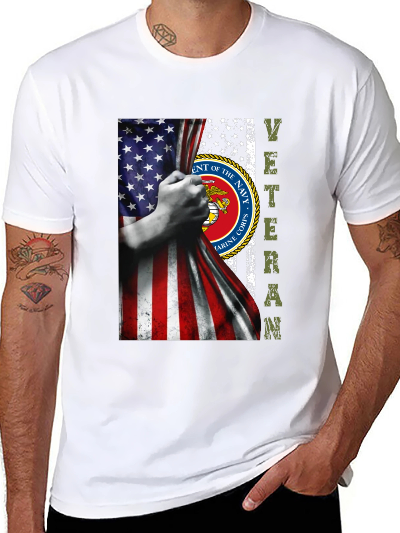 US Marine Corps Veteran Flag T-Shirt