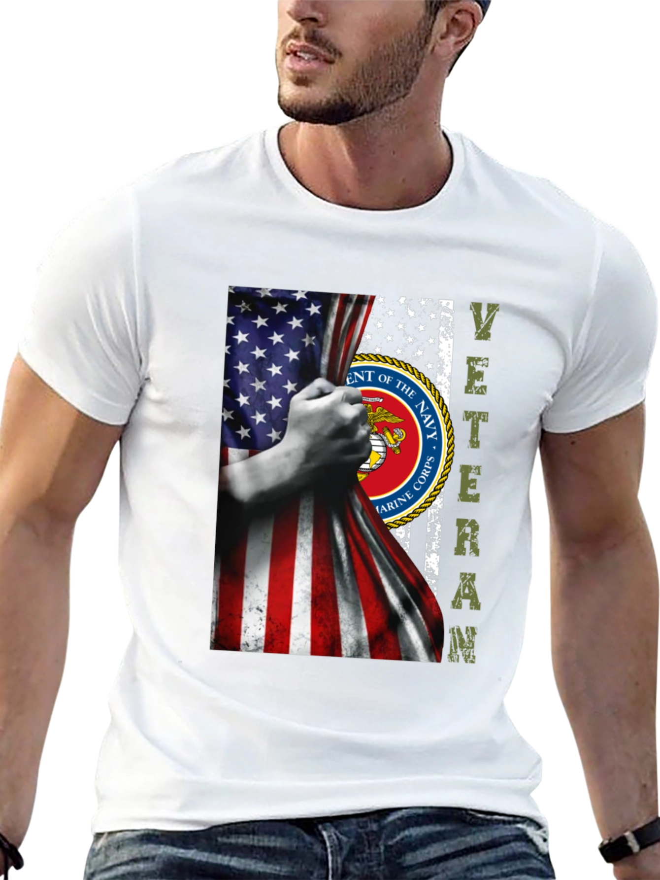 US Marine Corps Veteran Flag T-Shirt