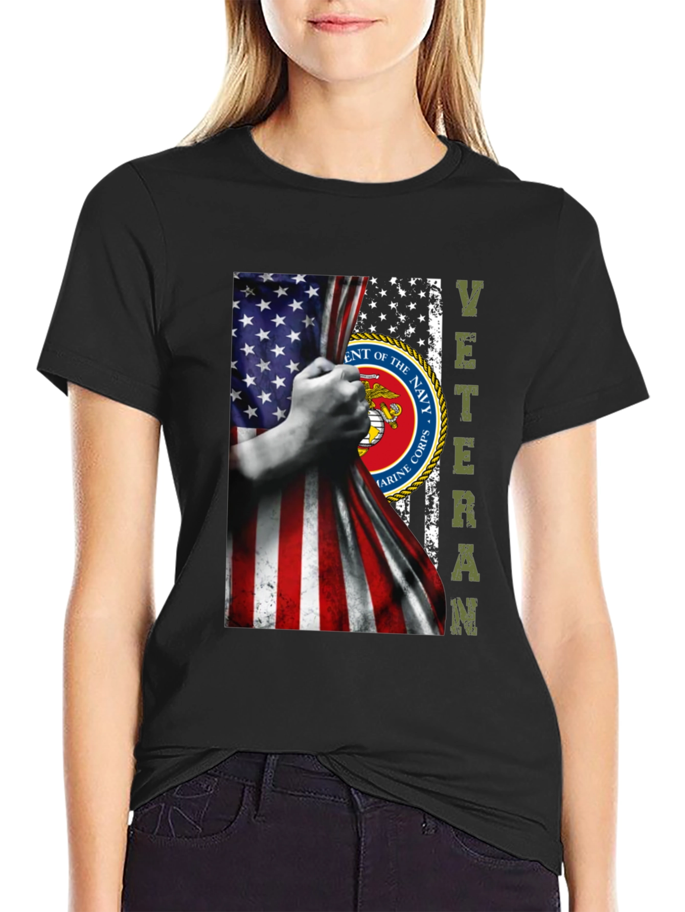 US Marine Corps Veteran Flag T-Shirt