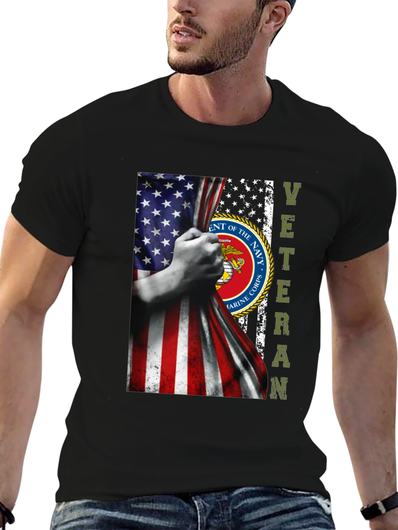 US Marine Corps Veteran Flag T-Shirt