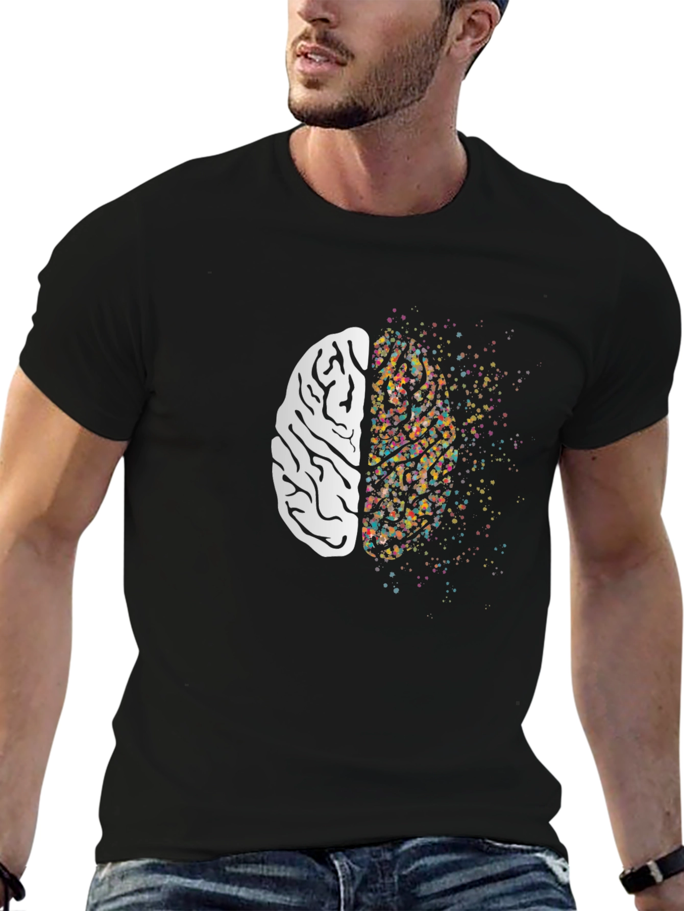 Creative Mind Graphic Tee - Brain Design