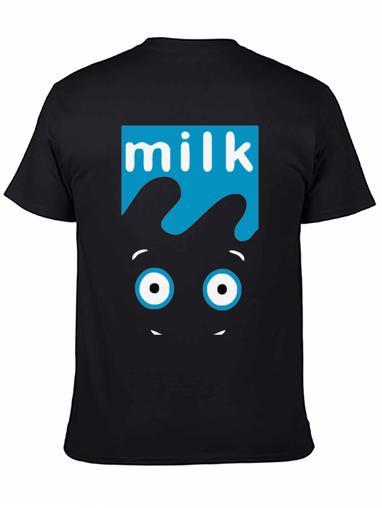 Milk Cartoon Graphic T-Shirt - Black