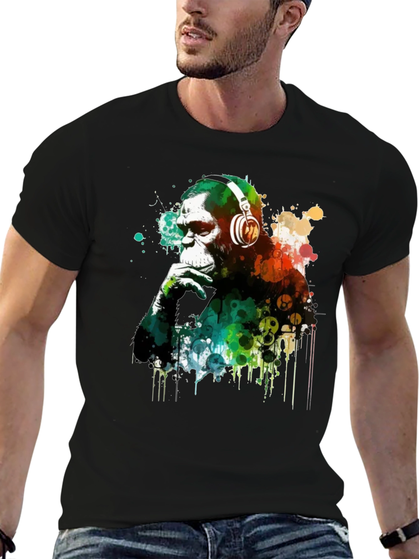 Monkey DJ Graphic T-Shirt