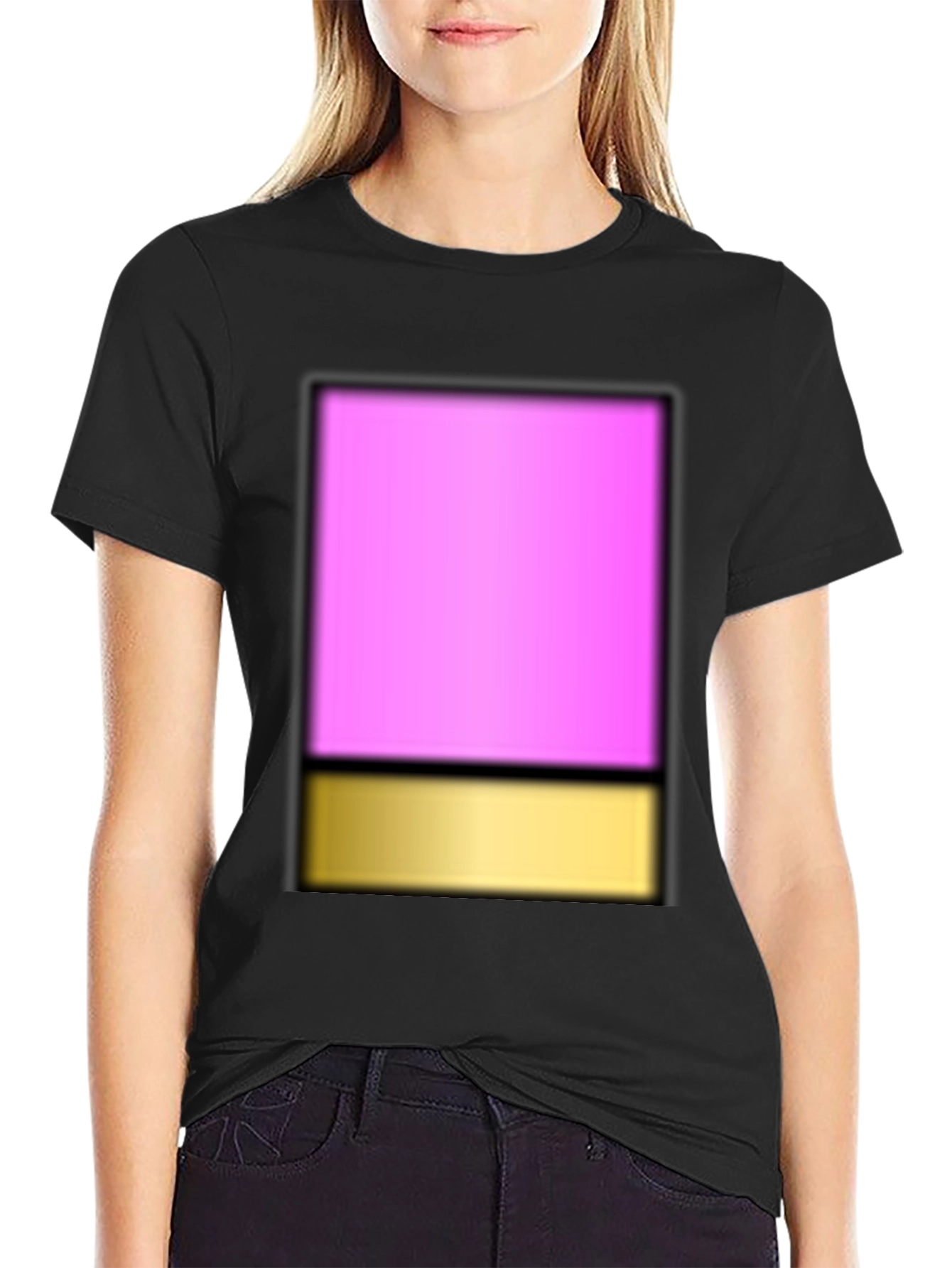 Modern Pink & Gold Block T-Shirt