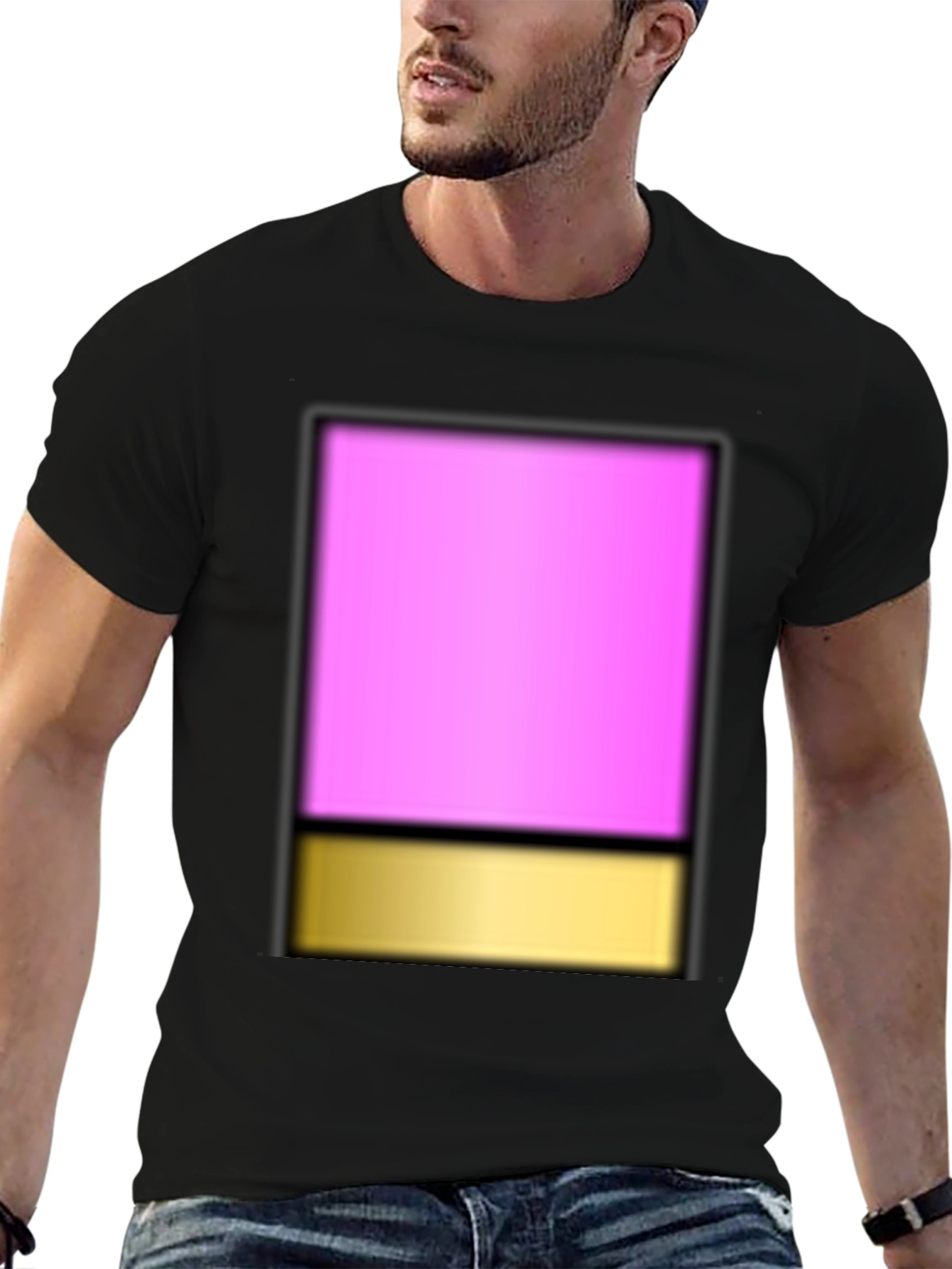 Modern Pink & Gold Block T-Shirt
