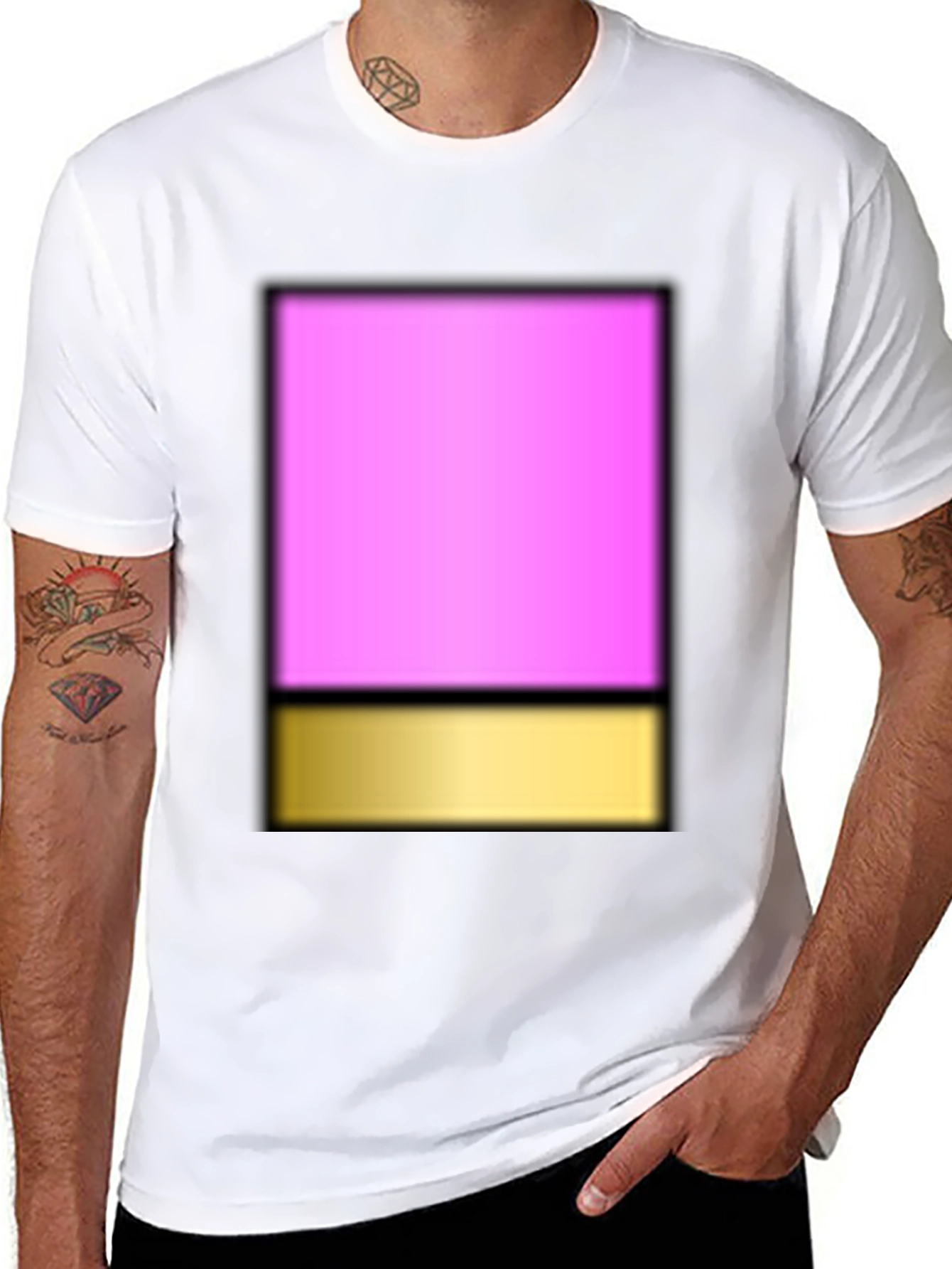 Modern Pink & Gold Block T-Shirt