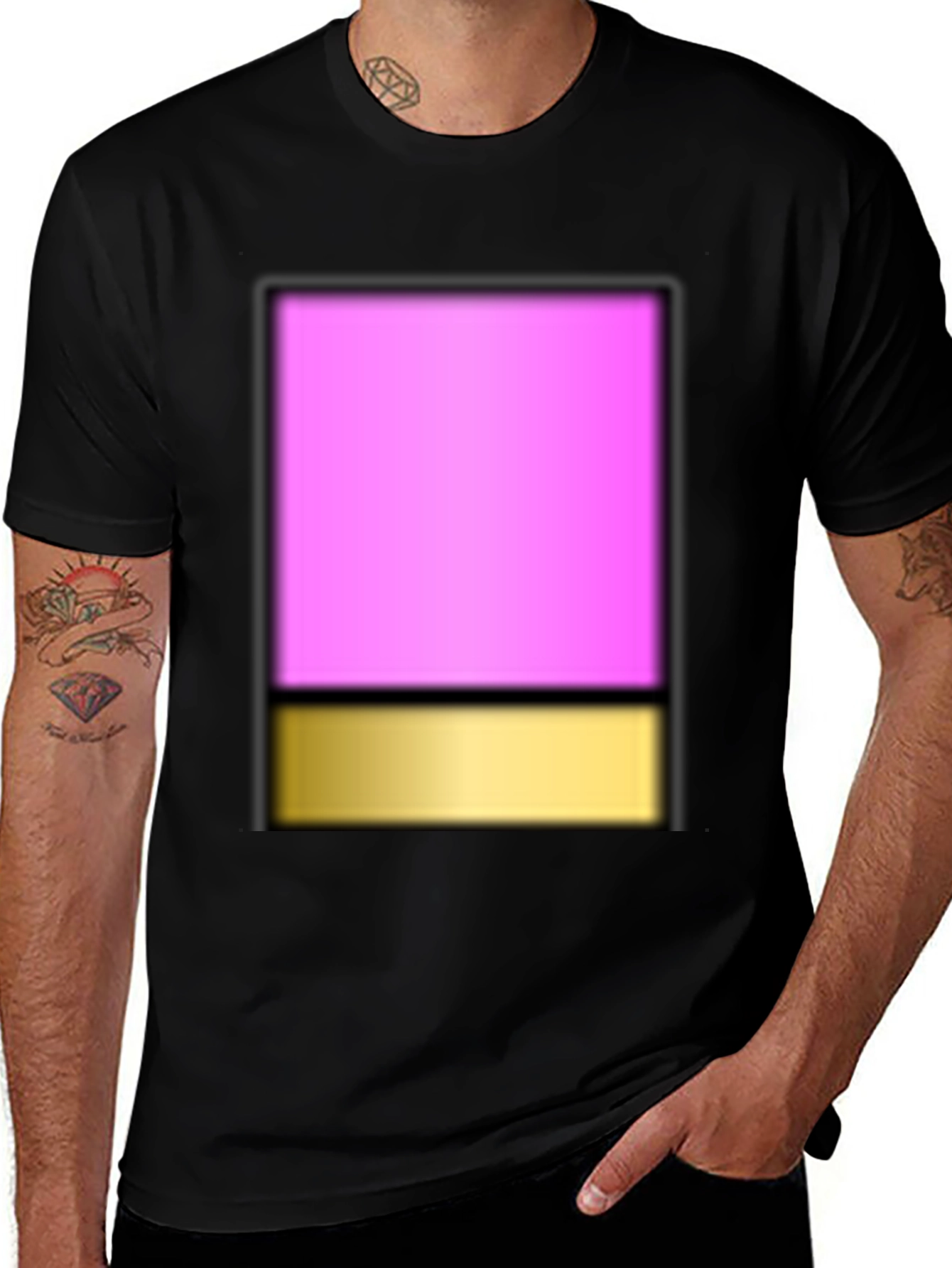 Modern Pink & Gold Block T-Shirt