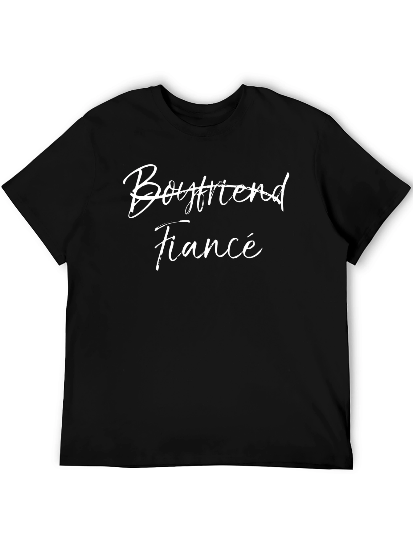 Boyfriend Fiance Graphic Tee - Black Cotton T-Shirt
