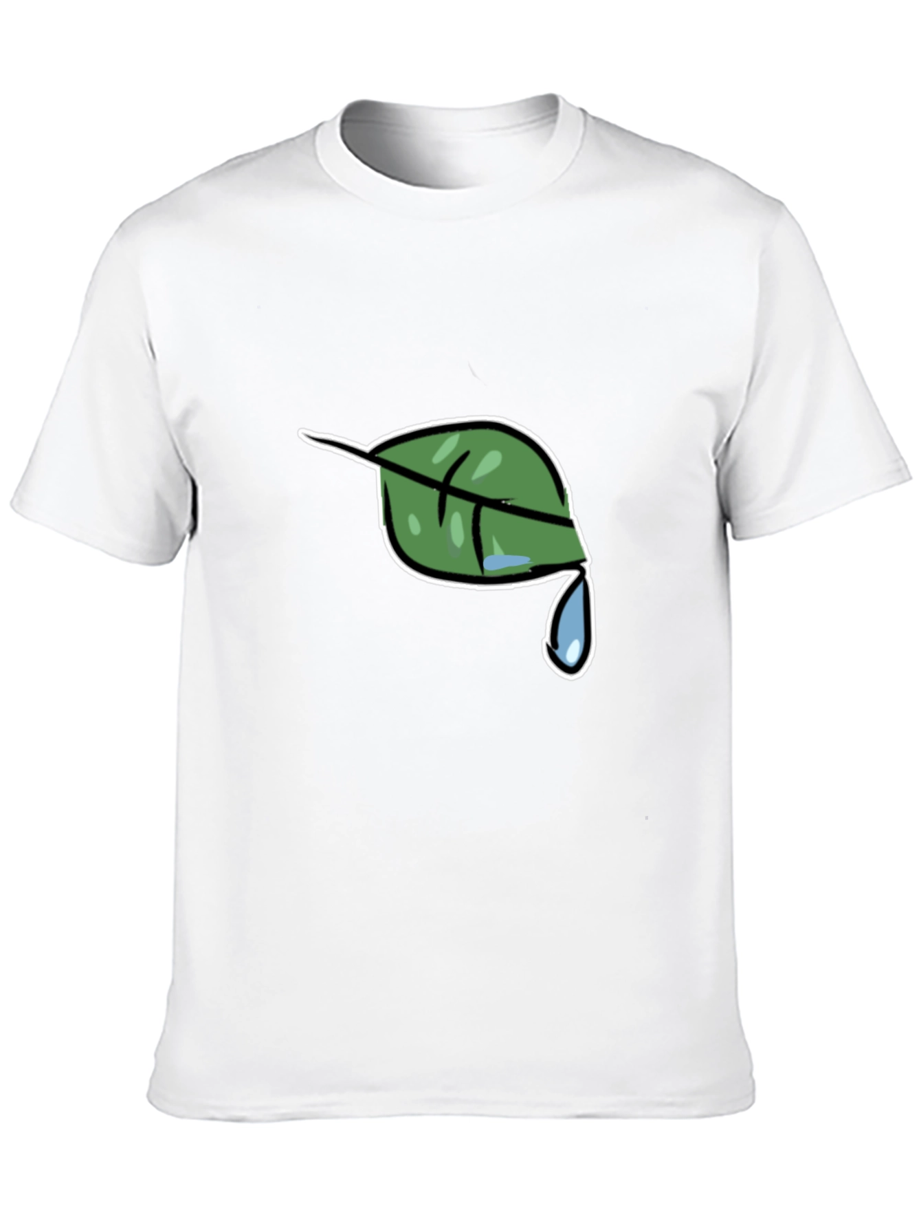 Nature Leaf Drip Graphic Black T-Shirt