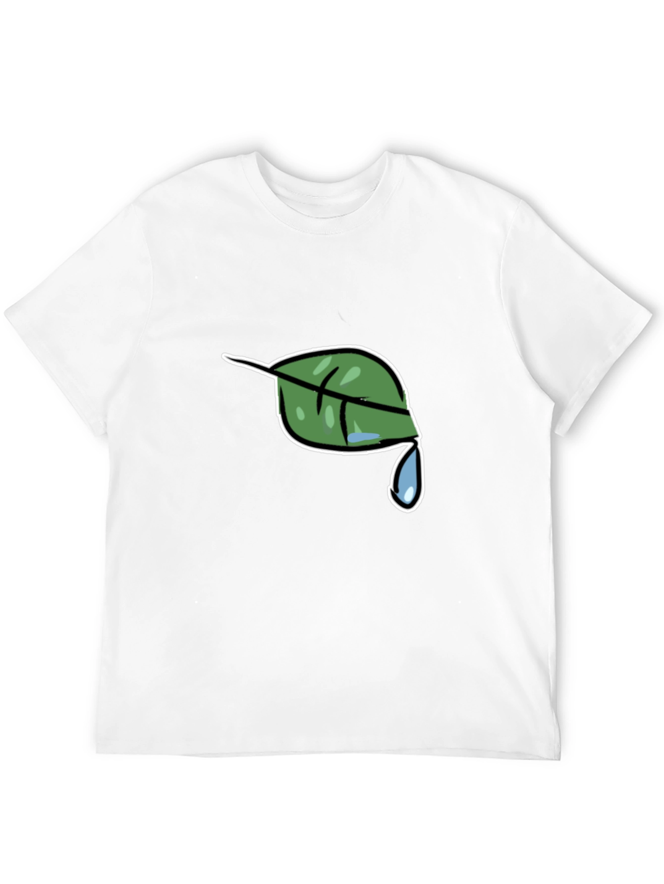 Nature Leaf Drip Graphic Black T-Shirt