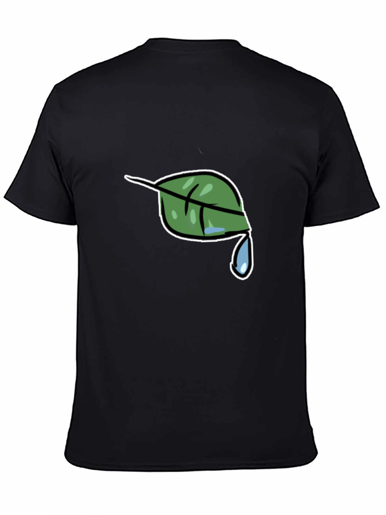 Nature Leaf Drip Graphic Black T-Shirt