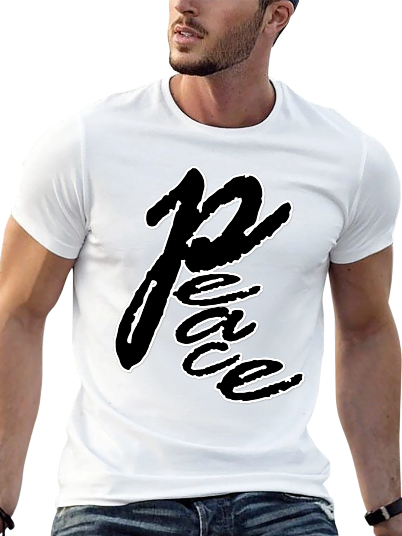 Peace Graphic Black T-Shirt - Casual Wear