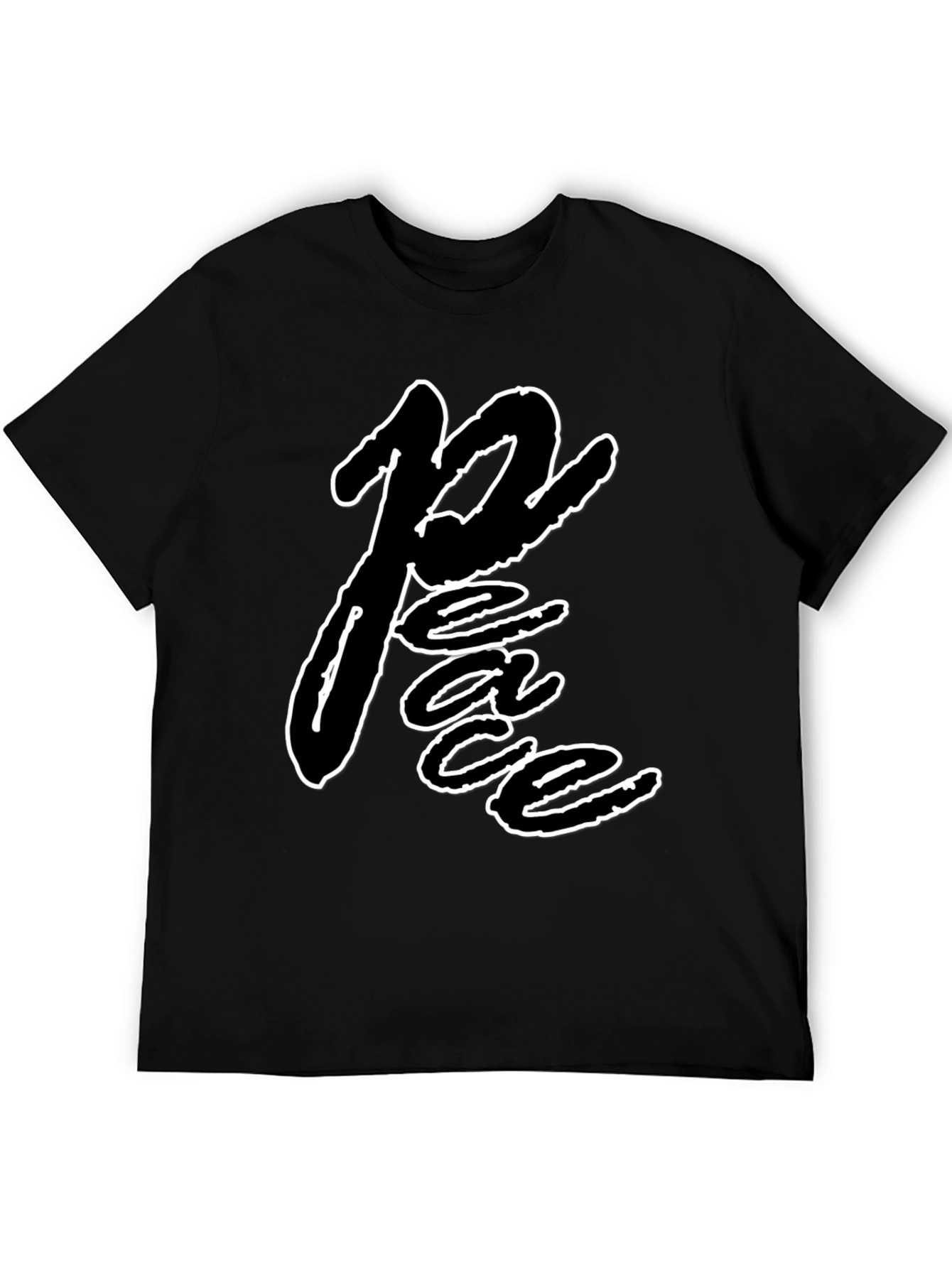 Peace Graphic Black T-Shirt - Casual Wear