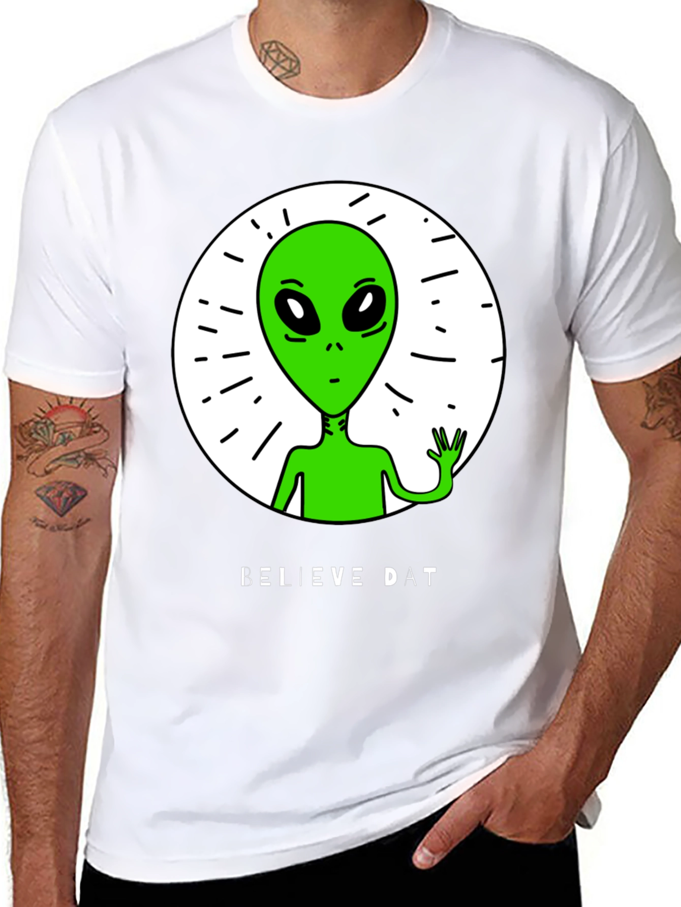 Believe Dat Alien Graphic T-Shirt