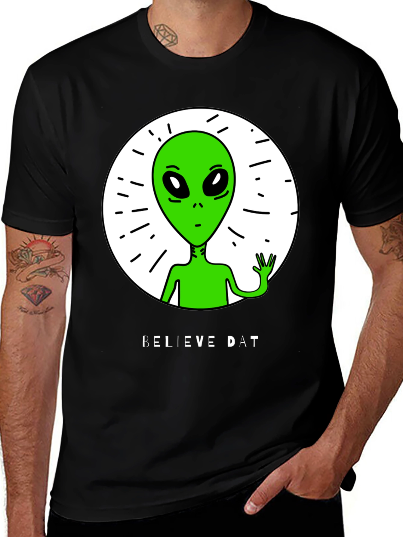 Believe Dat Alien Graphic T-Shirt