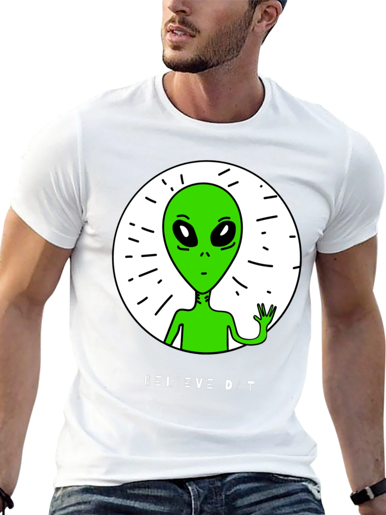 Believe Dat Alien Graphic T-Shirt