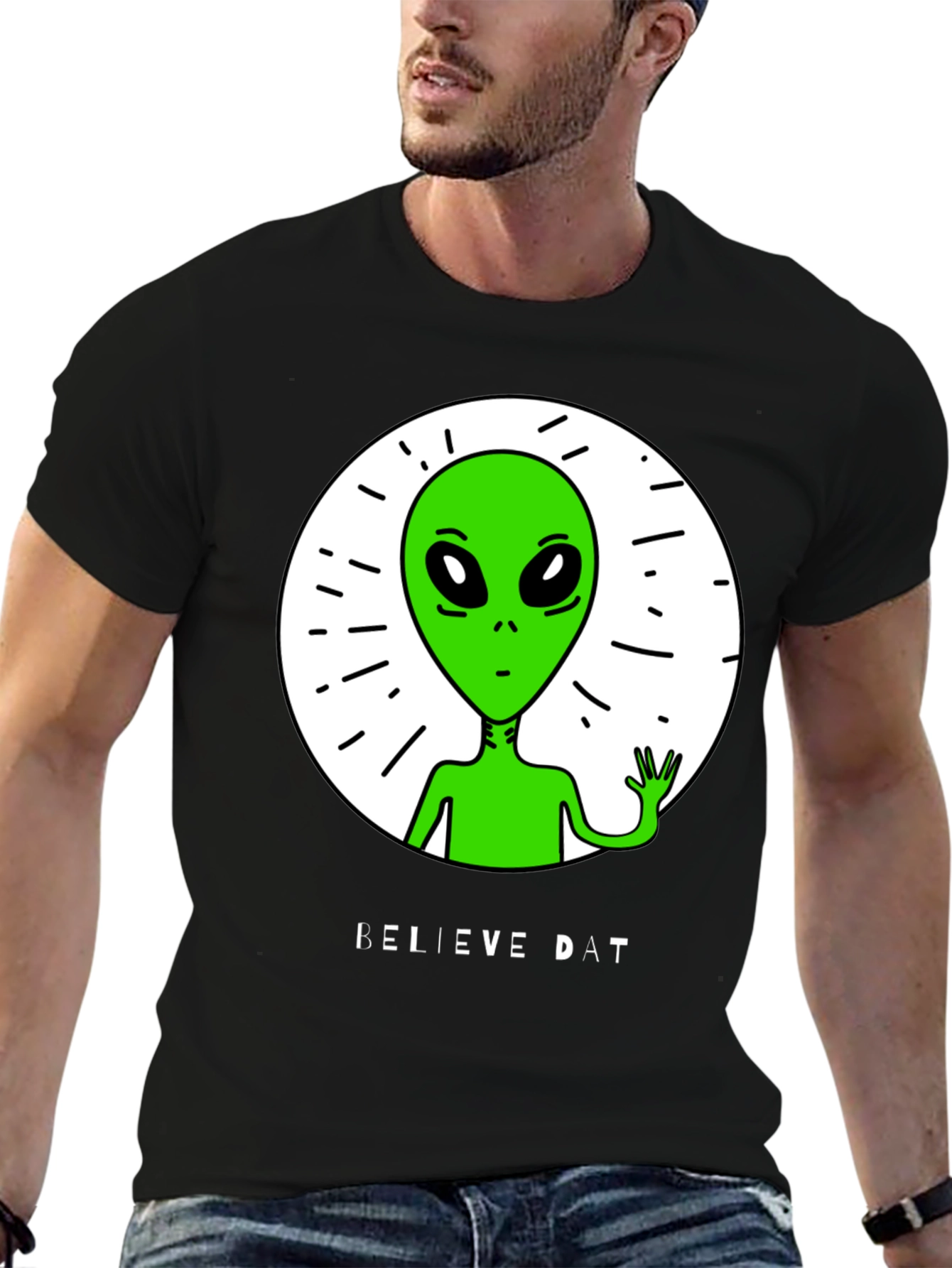 Believe Dat Alien Graphic T-Shirt