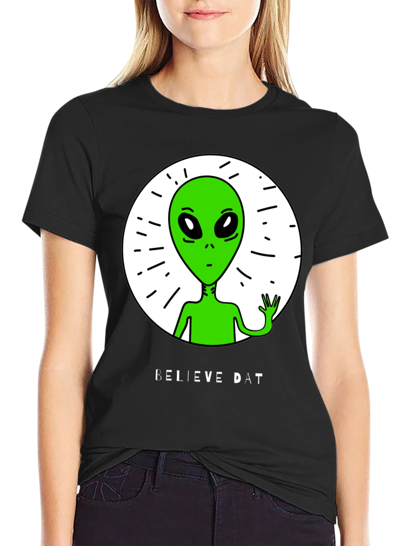 Believe Dat Alien Graphic T-Shirt