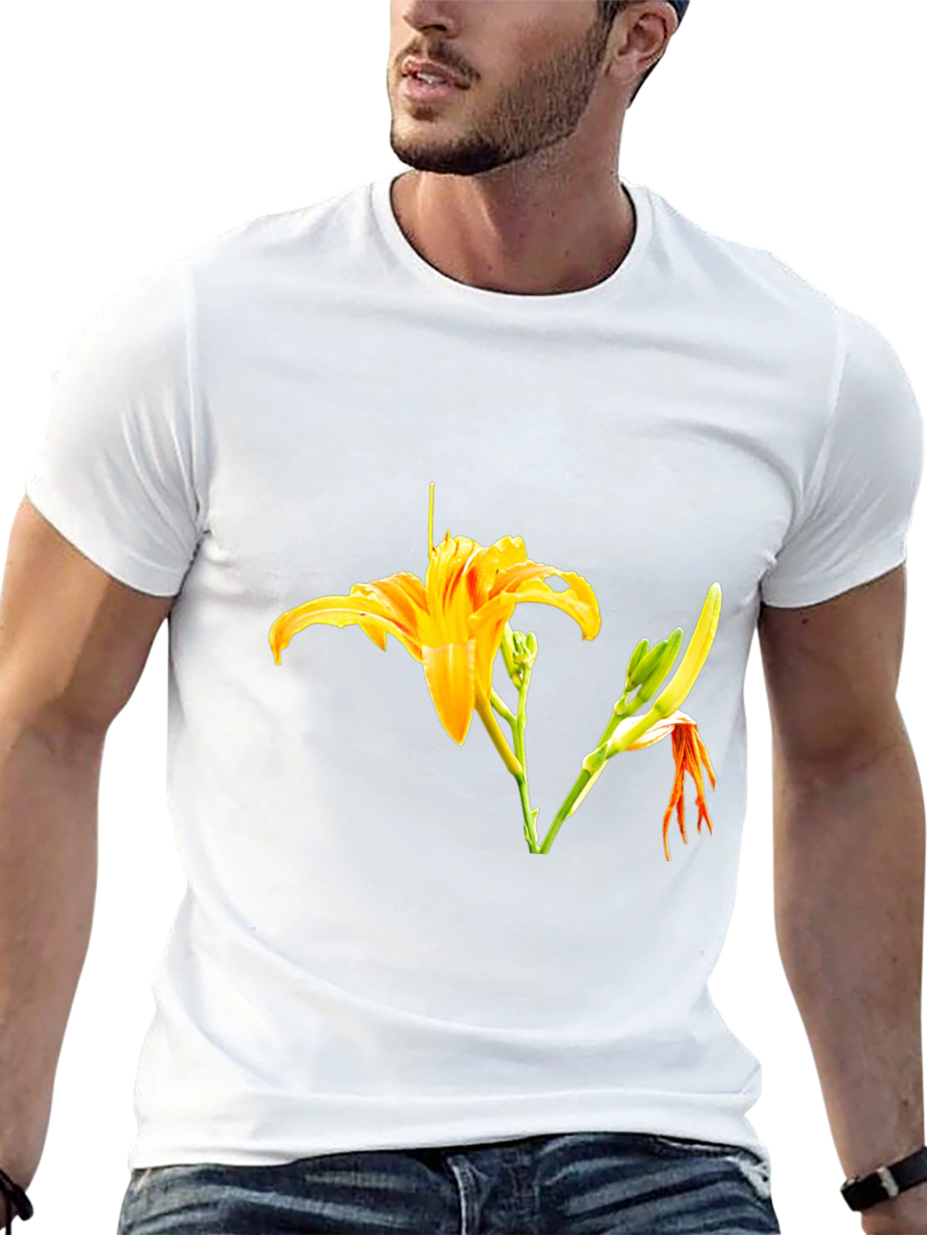 Floral Print Black T-Shirt - Stylish Casual Wear