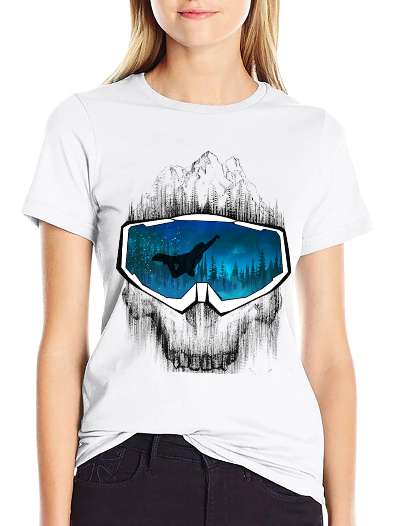 Snowboarder Goggles Graphic Tee - Cool Design