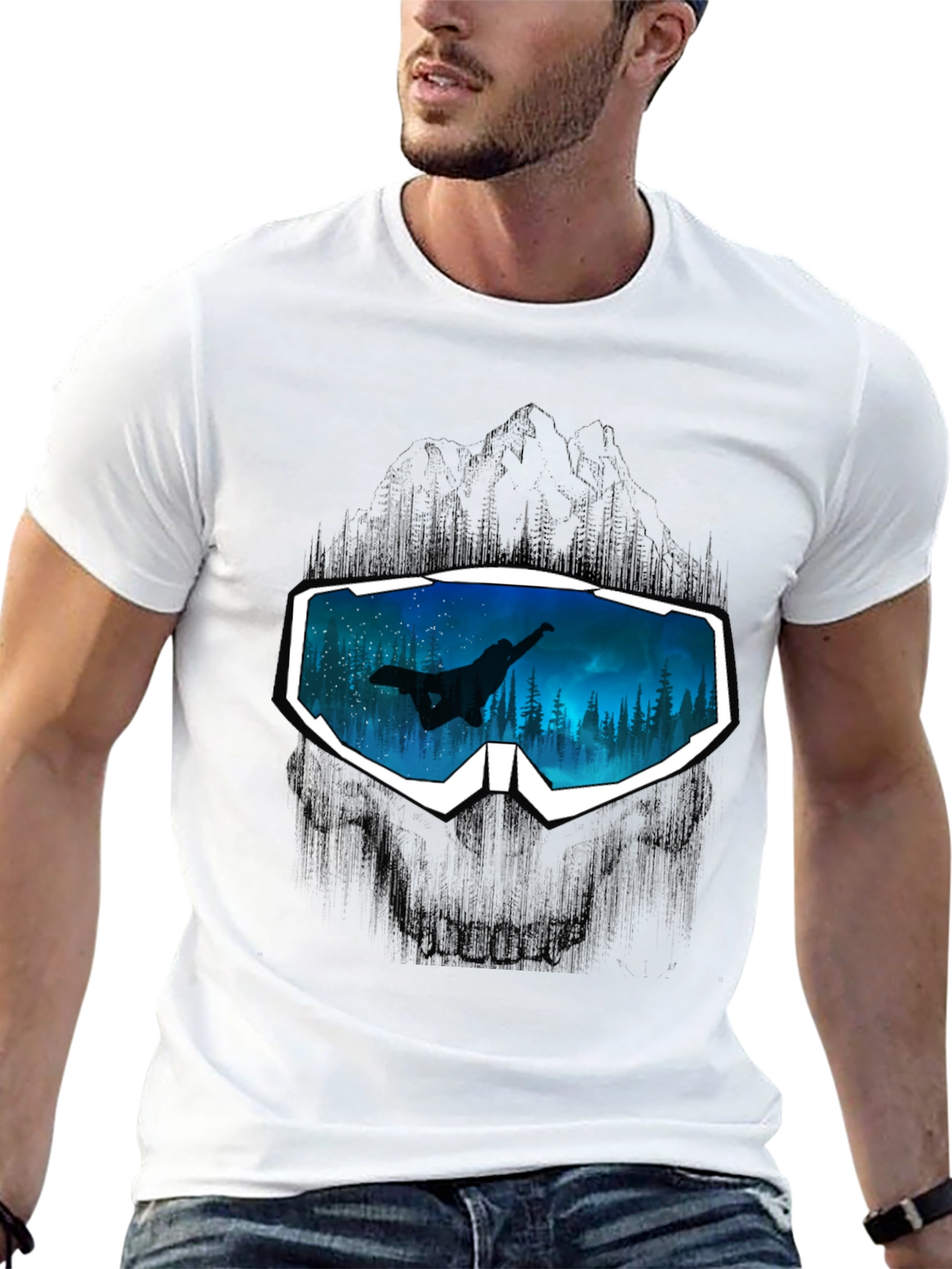 Snowboarder Goggles Graphic Tee - Cool Design